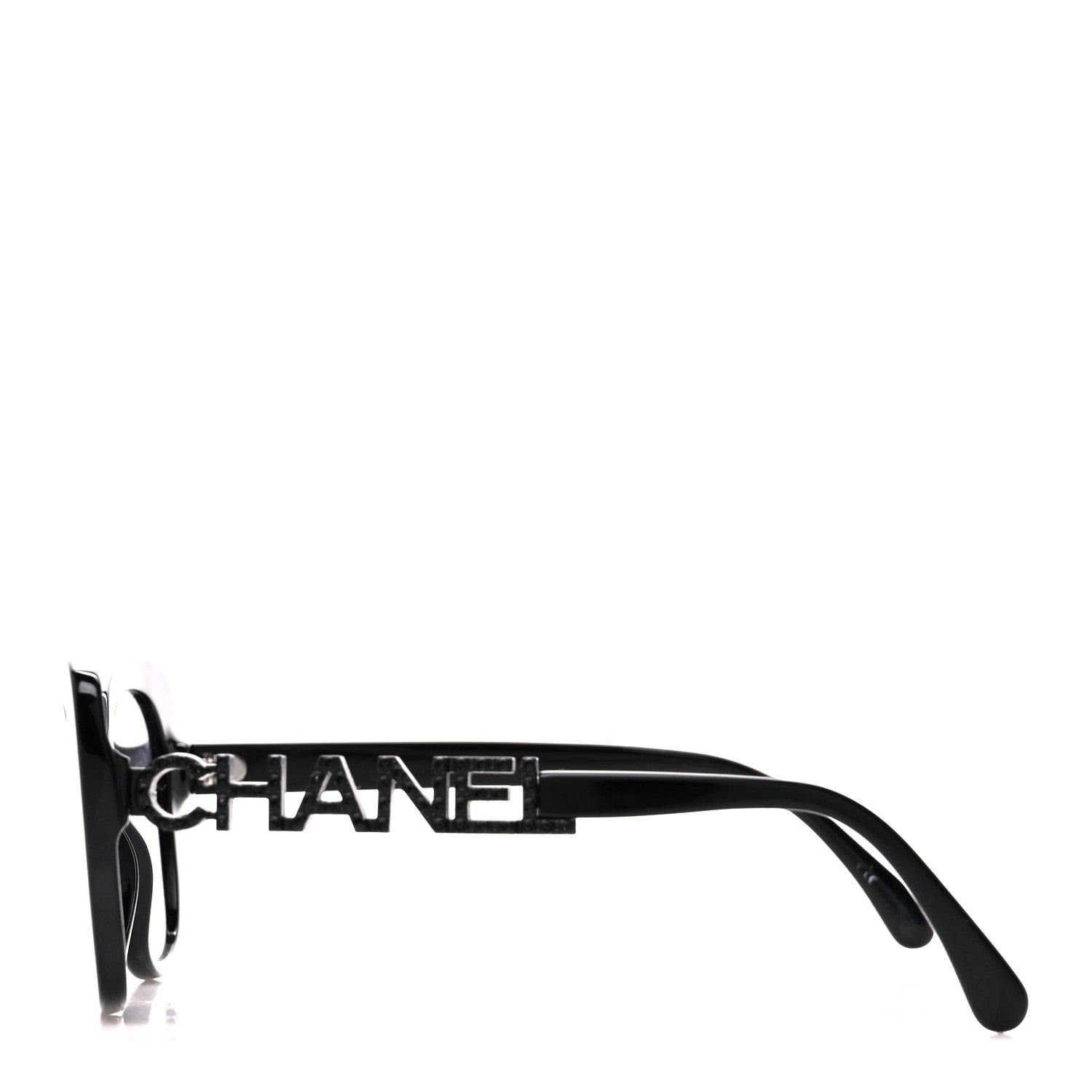 Chanel Acetate Strass Polarized Square Sunglasses 5422-B Black 3 of 8