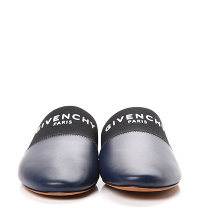 Givenchy Calfskin Bedford Logo Mule Slides 38.5 Navy Black 2 of 8