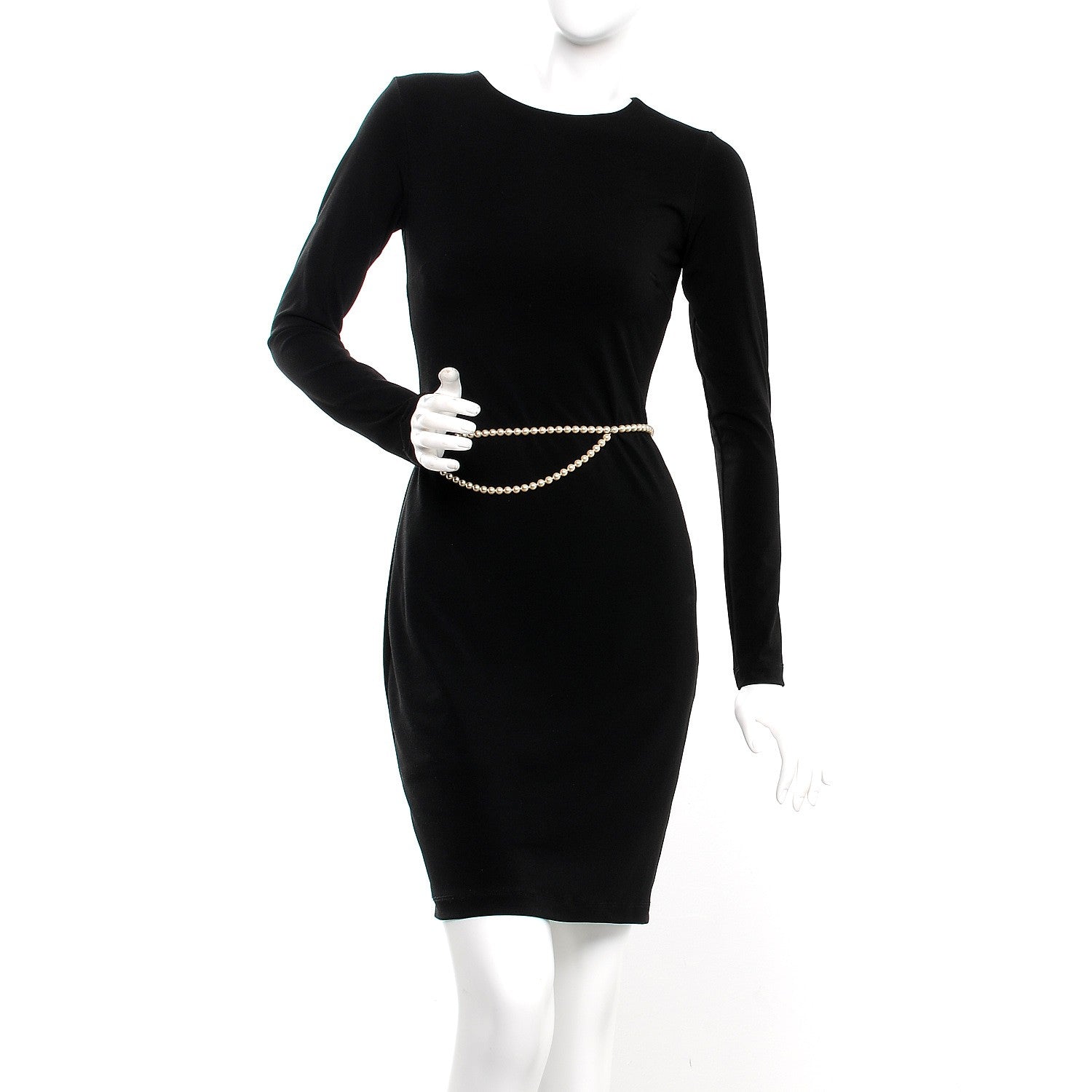 Chanel Pearl Beaded CC Double Strand Belt Black White 2 of 4