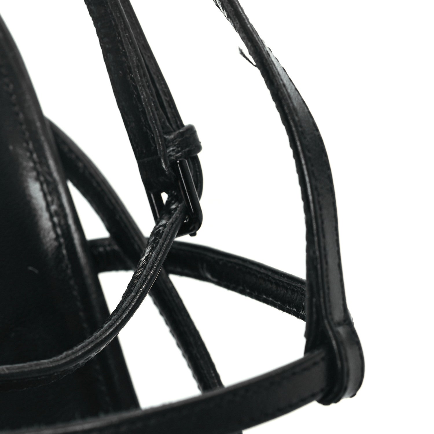 Saint Laurent Calfskin Gippy Thong 110 Sandals 40.5 Black 6 of 8