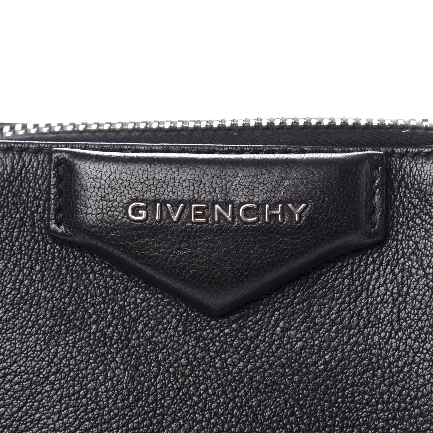 Sugar Goatskin Small Antigona Beauty Wristlet Black