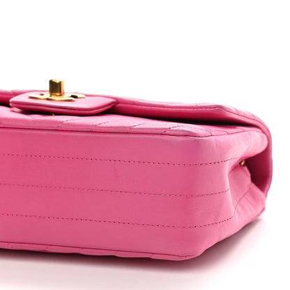 Chanel Lambskin Chevron Quilted Mini Rectangular Flap Dark Pink 9 of 9