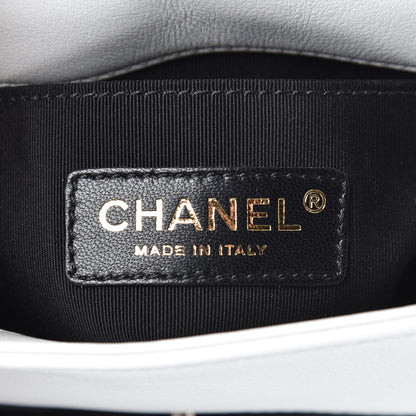 Chanel Lambskin Quilted Graphic Mini Flap Bag Black White 6 of 9