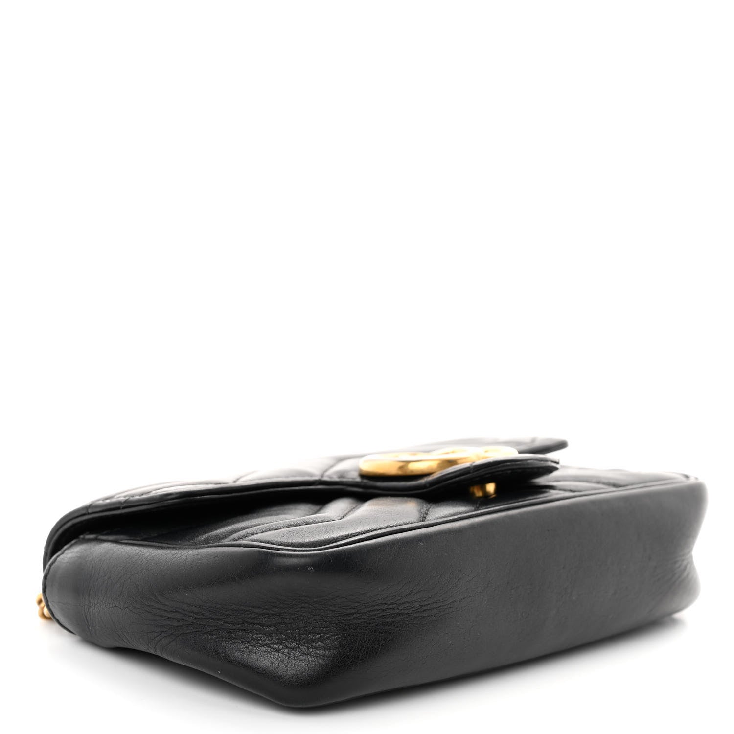 Gucci Calfskin Matelasse Super Mini GG Marmont Shoulder Bag Black 4 of 10