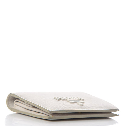 Prada Saffiano Shine Monochrome Bi-Fold Wallet Talco 4 of 12