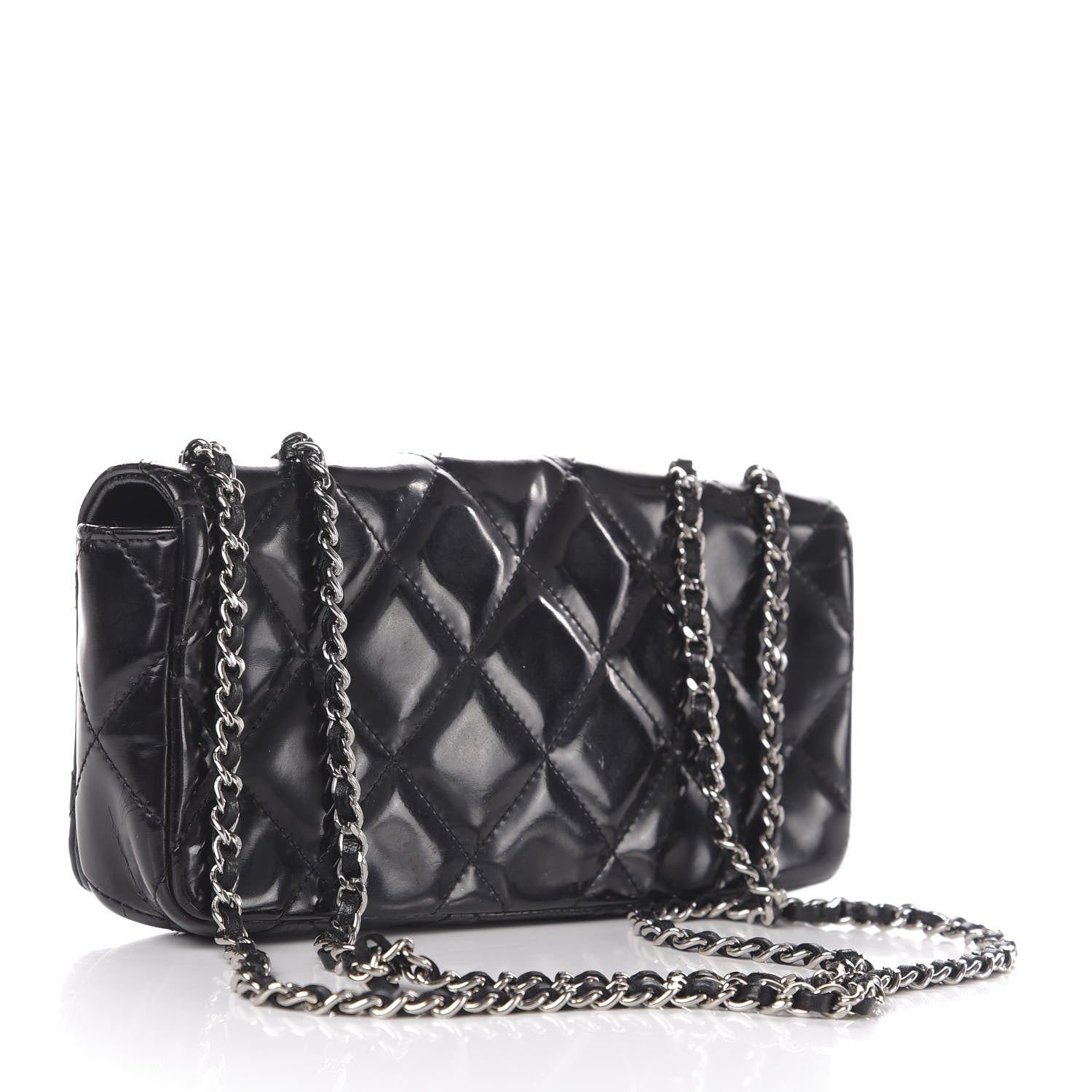 Chanel Patent Quilted Mademoiselle East West Flap Black 2 of 13