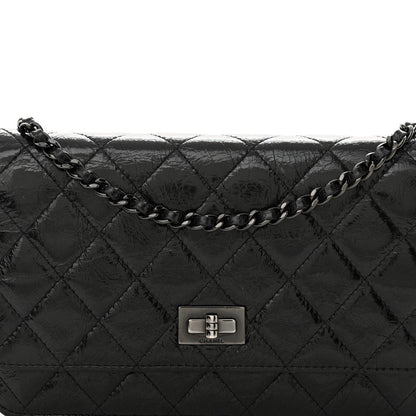 Chanel Glazed Aged Calfskin Reissue Wallet On Chain WOC Black 9 of 13