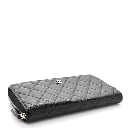 Chanel Caviar Quilted Large Gusset Zip Around Wallet Black 4 of 8