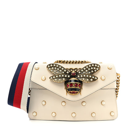 Gucci Nappa Pearl Studded Mini Queen Margaret Broadway Shoulder Bag Mystic White 1 of 10