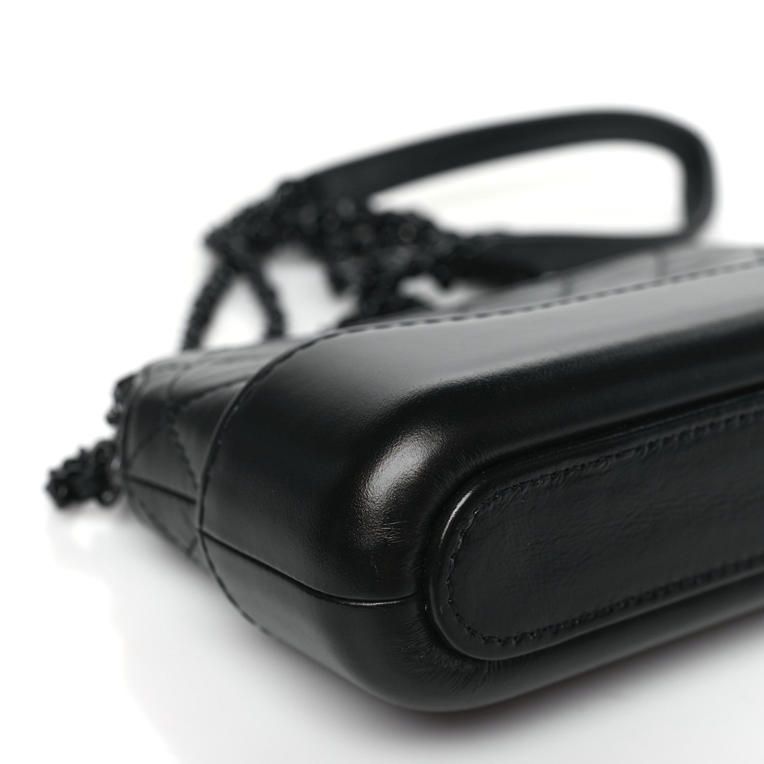 Chanel Aged Calfskin Quilted Small Gabrielle Clutch With Chain So Black 10 of 12