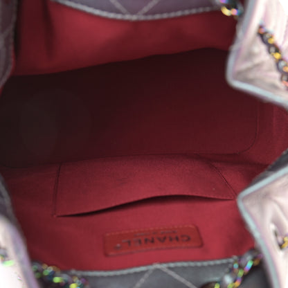 Chanel Iridescent Lambskin Calfskin Small Quilted Gabrielle Backpack Light Purple 5 of 12
