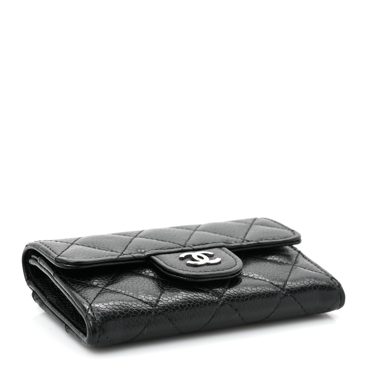 Chanel Caviar Quilted Flap Card Holder Wallet Black 4 of 13
