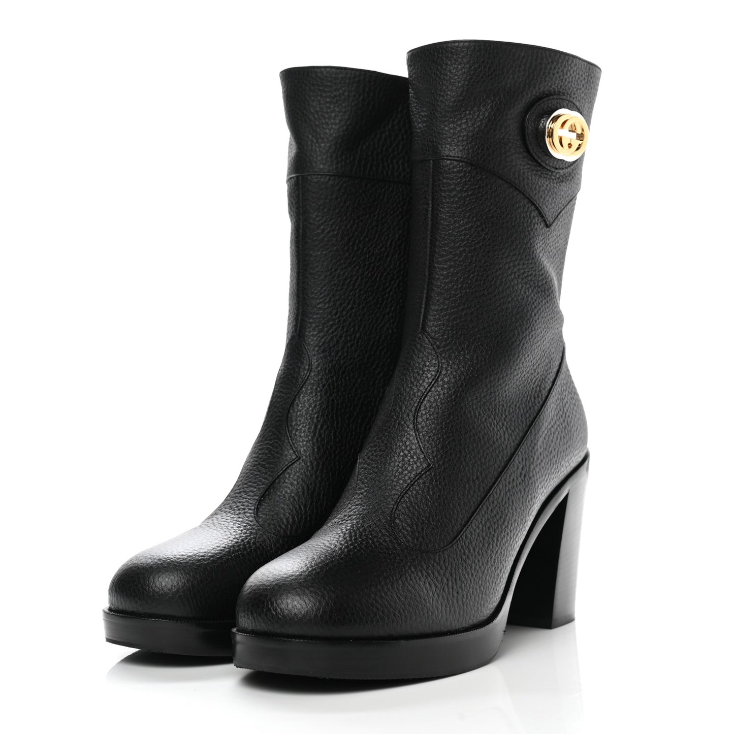 Austin Calfskin Interlocking G Ankle Boots 39.5 Black