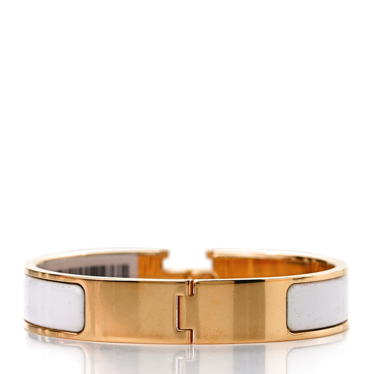 Enamel Narrow Clic Clac H Bracelet PM White