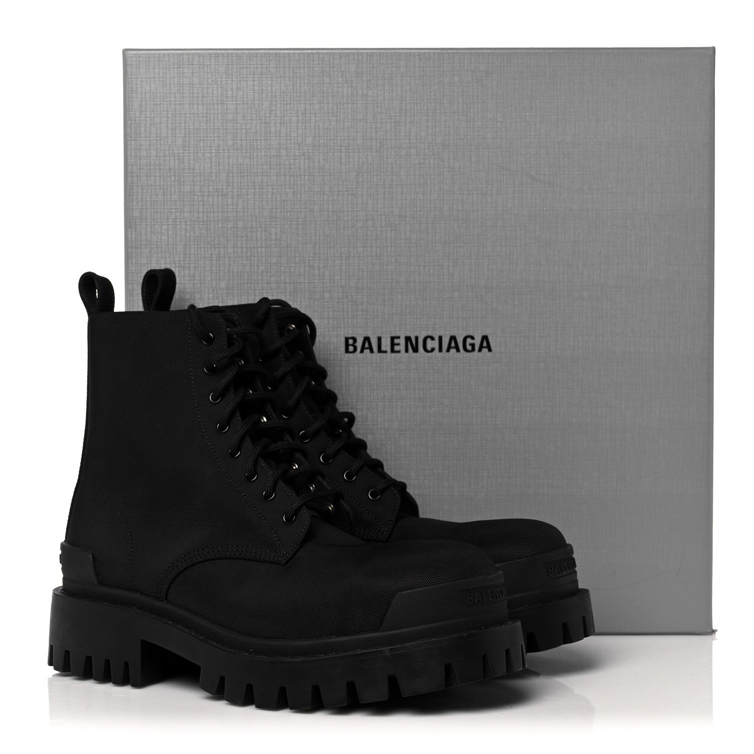 Balenciaga Nylon Womens Strike 20mm Lace Up Boots 37 Black 12 of 12