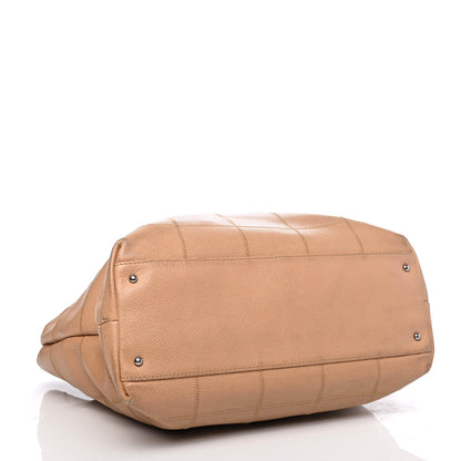 Chanel Caviar Square Stitched Tote Beige 3 of 6
