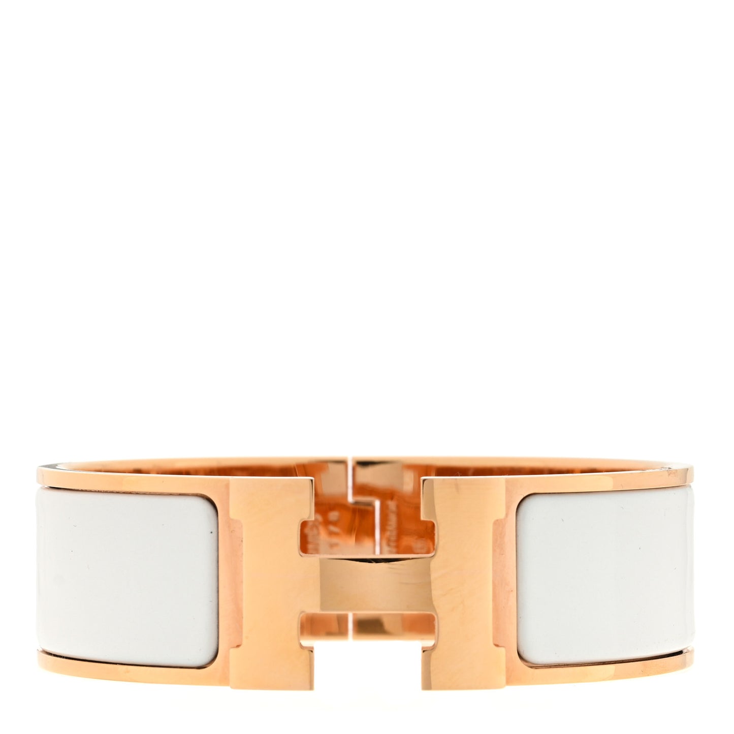 Enamel Wide Clic Clac H Bracelet GM White White
