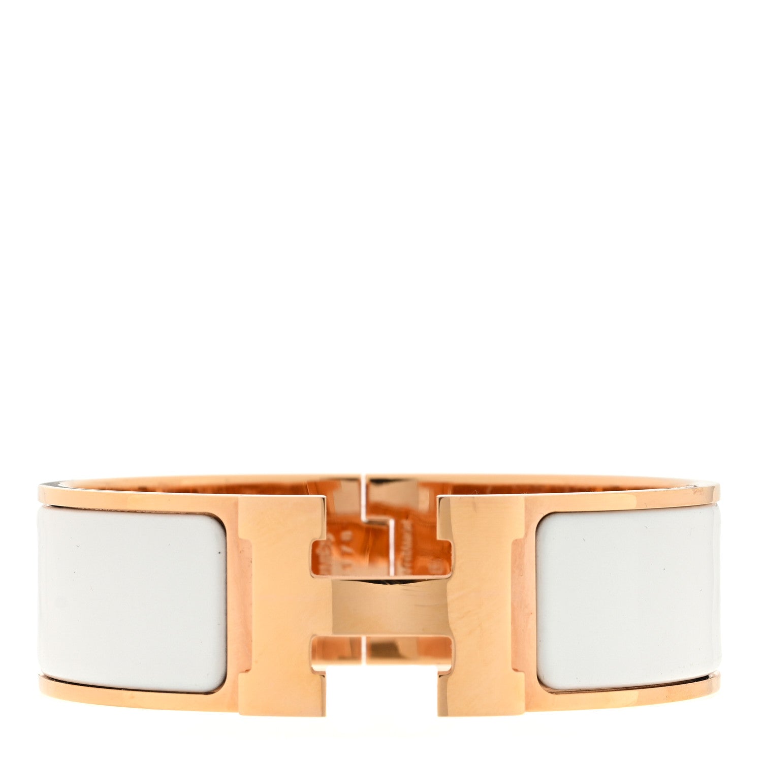 Hermes Enamel Wide Clic Clac H Bracelet GM White White 1 of 5