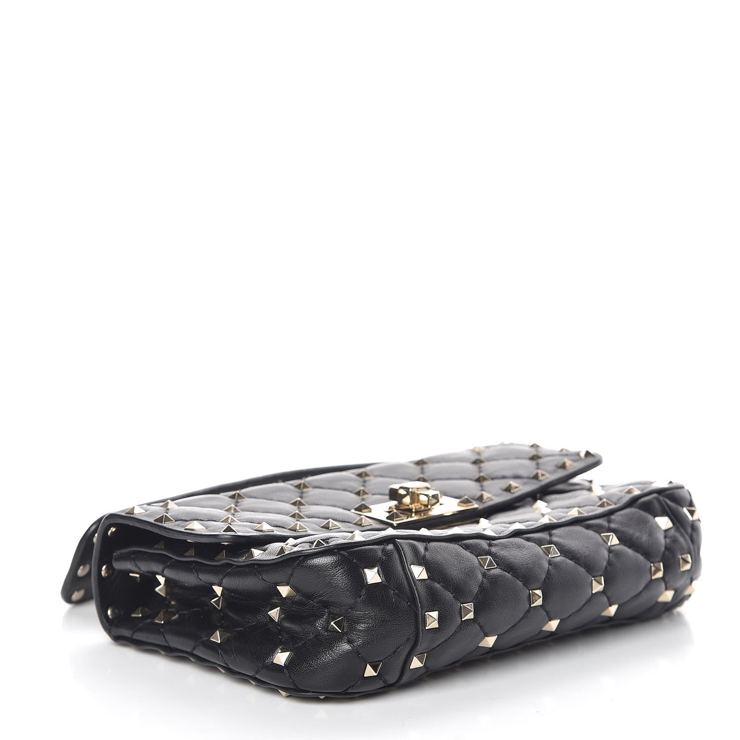 Valentino Garavani Lambskin Small Rockstud Spike Shoulder Bag Black 4 of 8