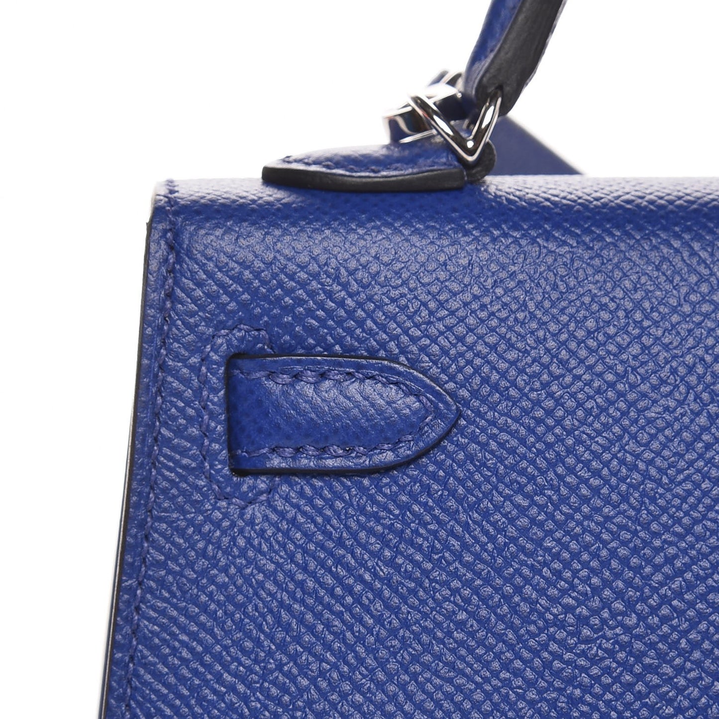 Epsom Mini Kelly Sellier 20 Bleu Electrique