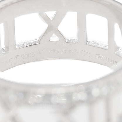 Tiffany 18K White Gold Diamond Wide Atlas Open Ring 54 7 4 of 4