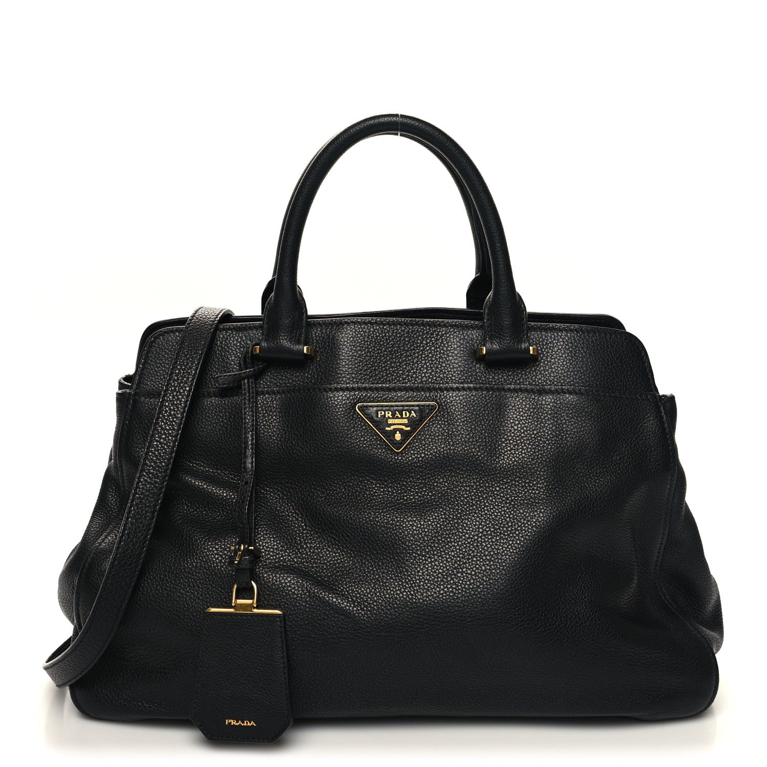 Prada Vitello Daino Tote Black 1 of 11