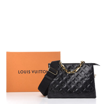 Louis Vuitton Lambskin Embossed Monogram Coussin PM Black 11 of 11