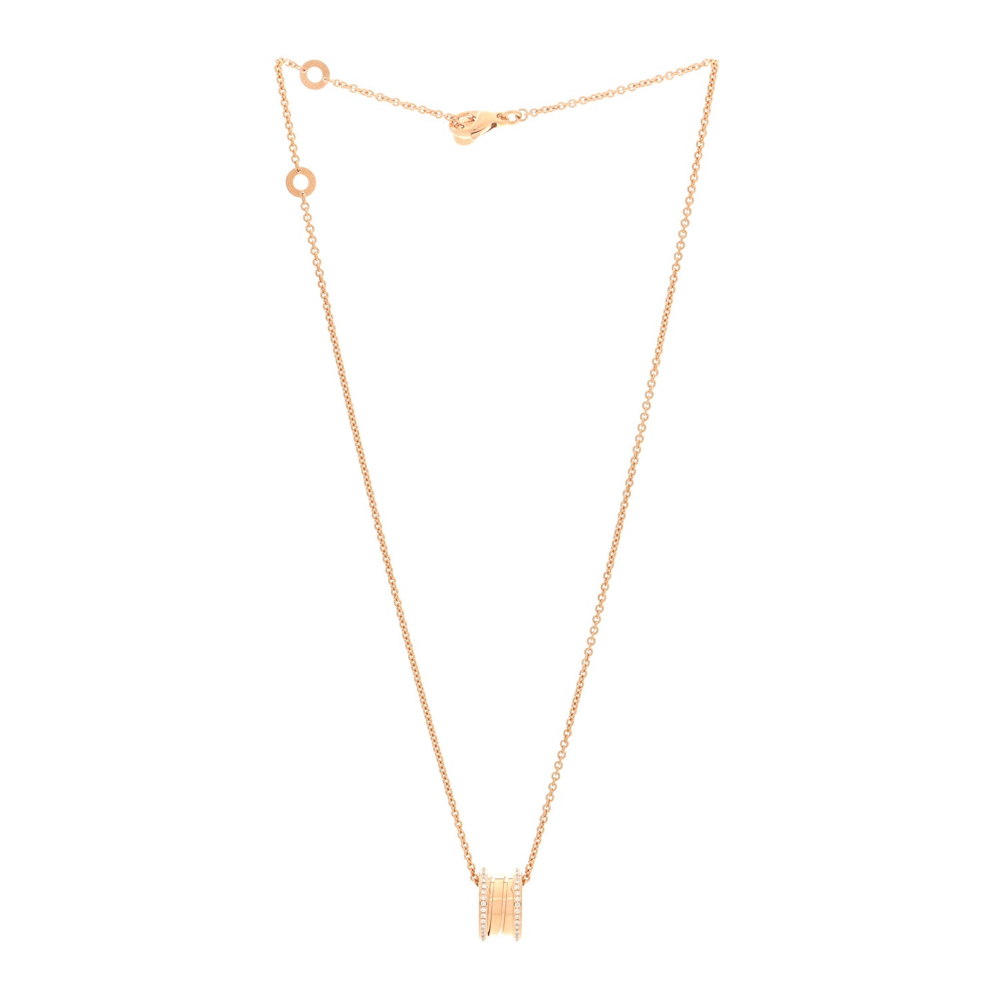 18K Rose Gold Diamond B.Zero1 Pendant Necklace