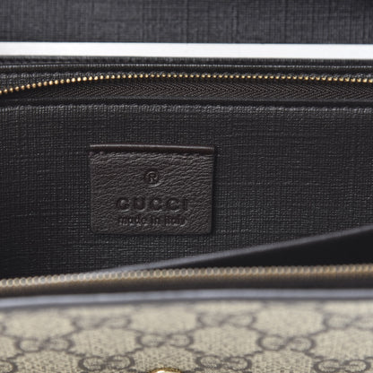 Gucci GG Supreme Monogram GG Pierce Chain Clutch Wallet Beige Ebony Black 6 of 11