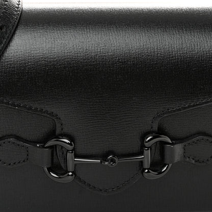 Gucci Azalea Calfskin Monochrome Mini Horsebit 1955 Shoulder Bag Black 8 of 10