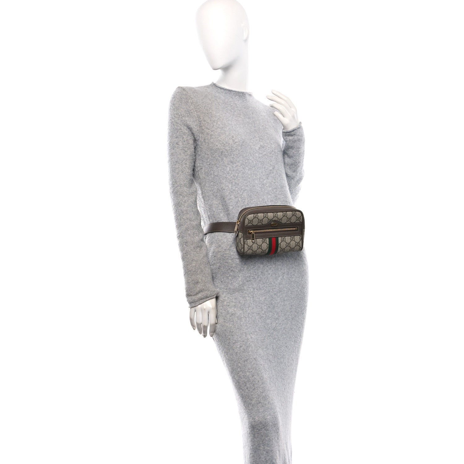 Gucci GG Supreme Monogram Web Small Ophidia Belt Bag 85 34 Dark Brown 3 of 10