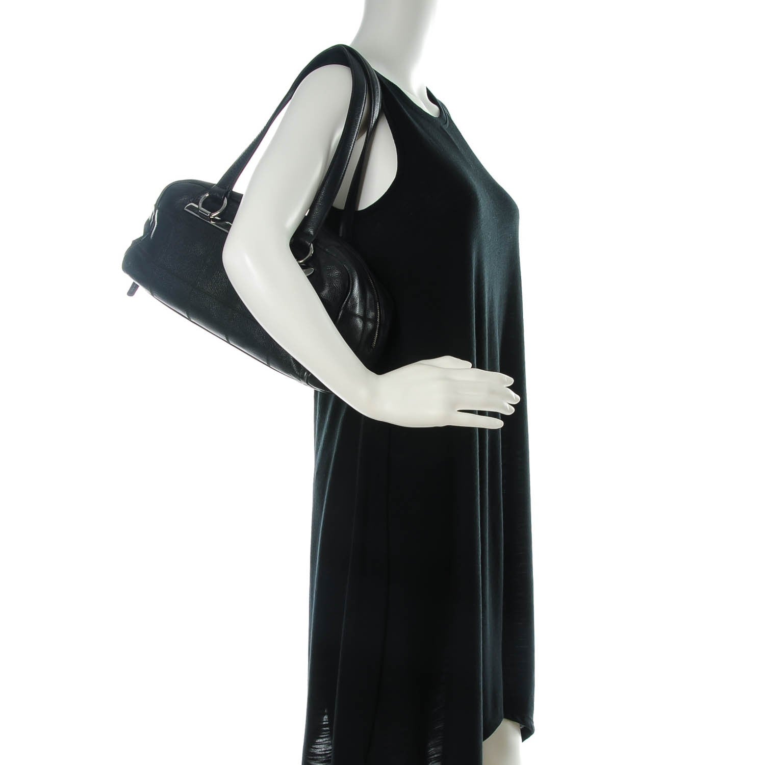 Chanel Caviar Square Stitched Shoulder Bag Black 2 of 7