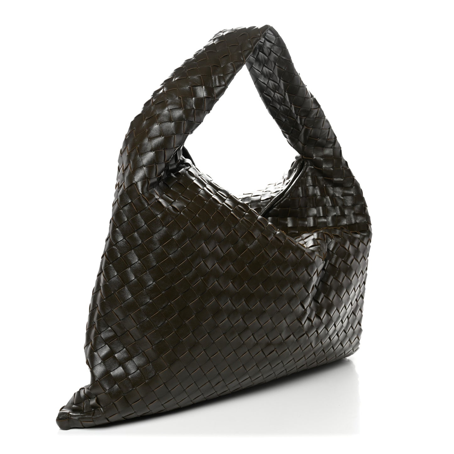 Calfskin Intrecciato Large Hop Kaki