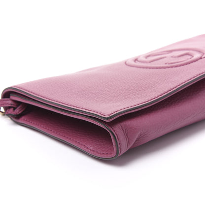 Gucci Pebbled Calfskin Medium Soho Clutch Peonia Flower 4 of 9