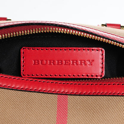 Burberry House Check Small Alchester Bowling Bag Military Red 6 of 10