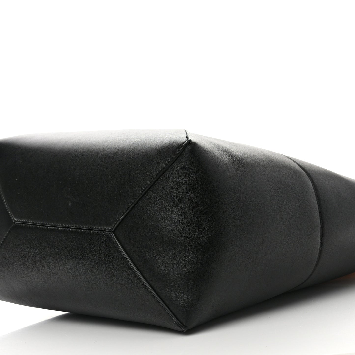 Shiny Calfskin Medium Puzzle Fold Tote Warm Desert Black