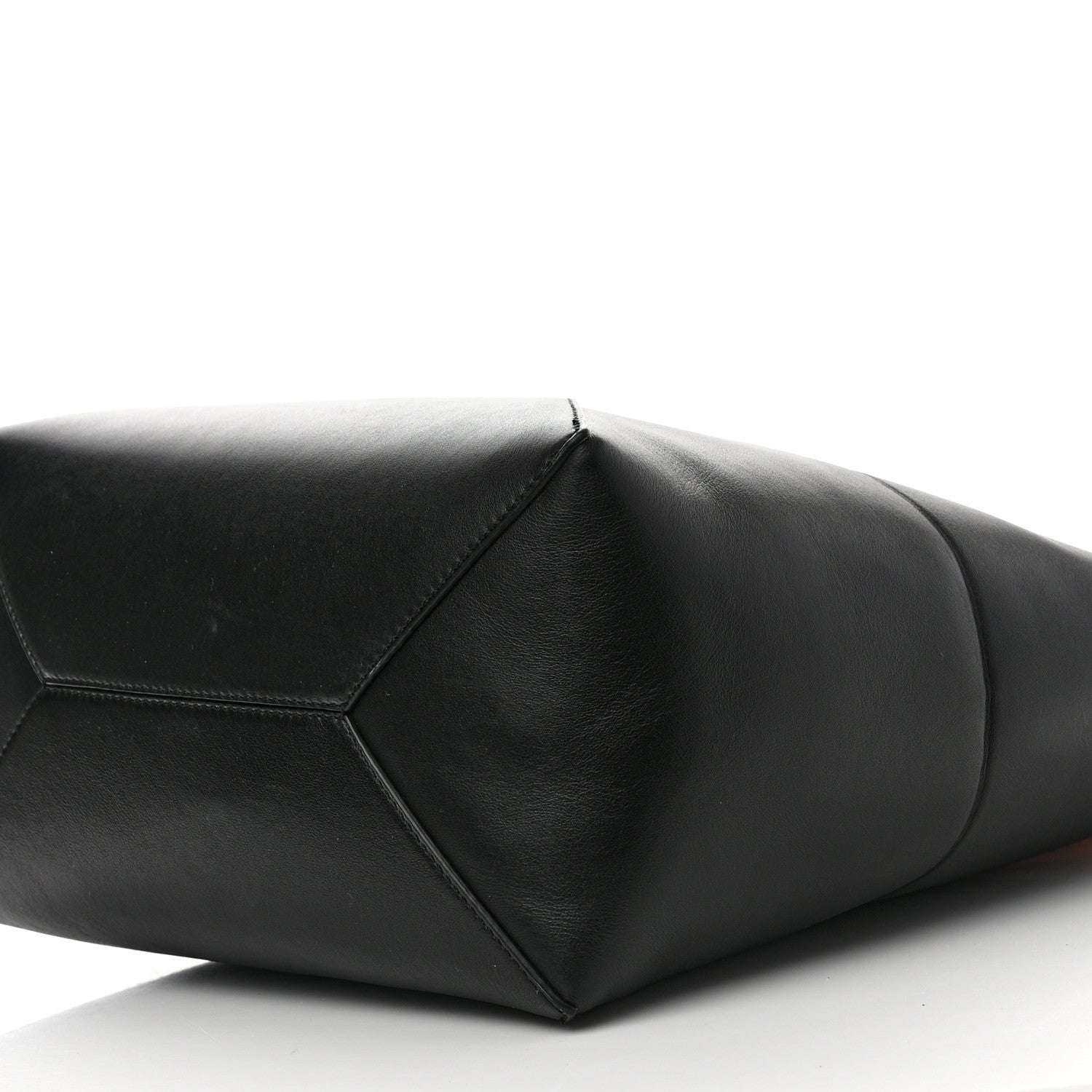 Loewe Shiny Calfskin Medium Puzzle Fold Tote Warm Desert Black 9 of 9
