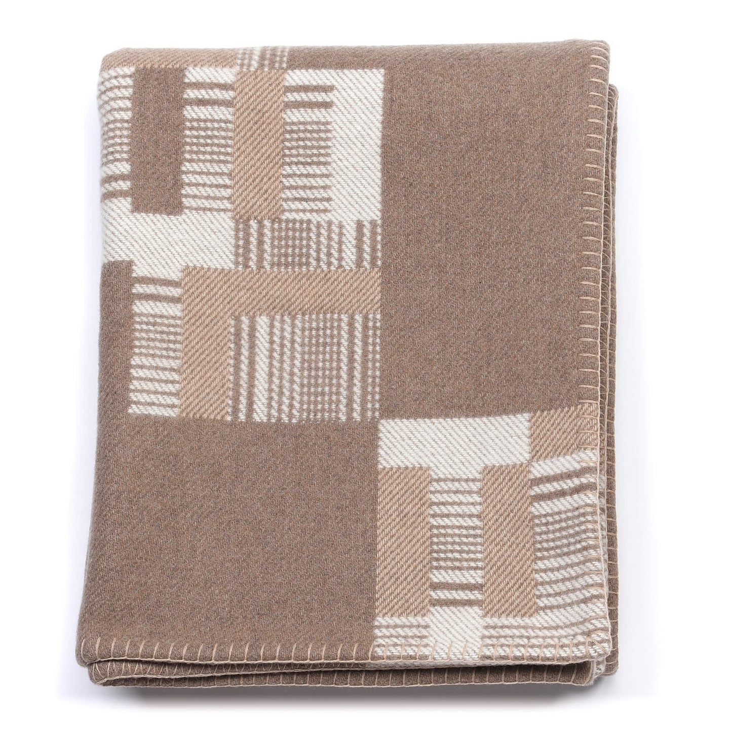 Wool Cashmere Avalon Paper Block Blanket Ecru Naturel