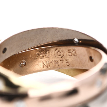 Cartier 18K Pink Yellow White Gold Diamond Trinity Ring 53 6.25 5 of 6