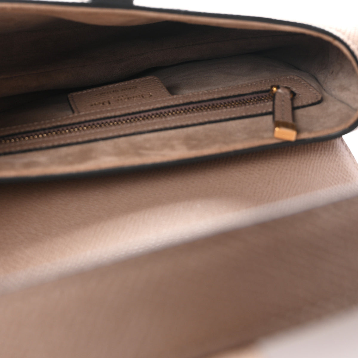 Grained Calfskin Saddle Bag With Strap Warm Taupe