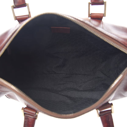 Gucci Calfskin Vintage Web Boston Brown 4 of 12