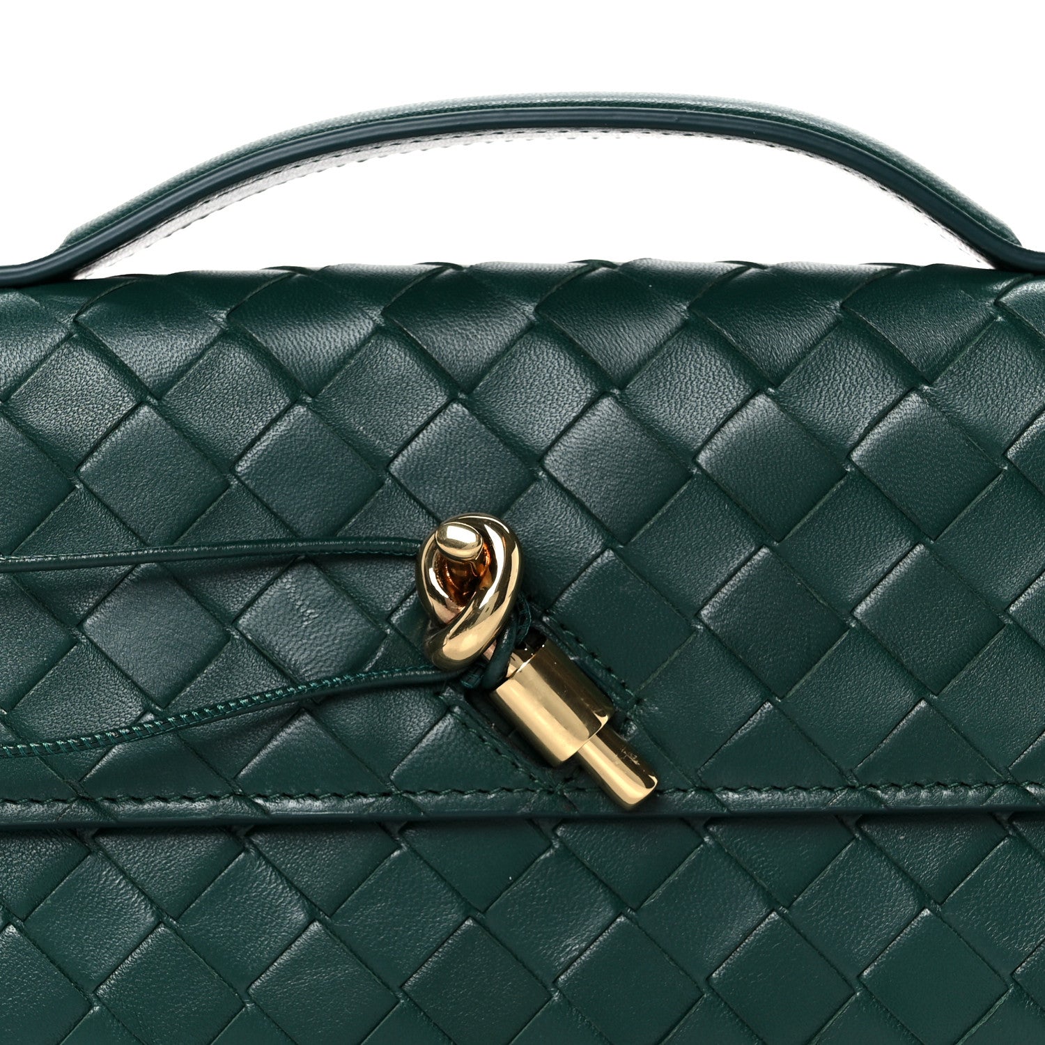 Bottega Veneta Nappa Intrecciato Long Andiamo Top Handle Clutch Emerald Green 9 of 11