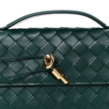 Bottega Veneta Nappa Intrecciato Long Andiamo Top Handle Clutch Emerald Green 9 of 11