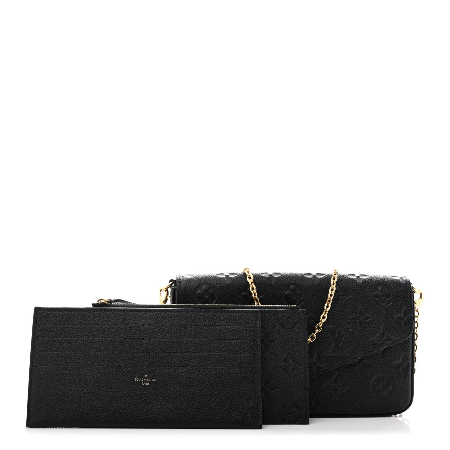 Louis Vuitton Empreinte Pochette Felicie Chain Wallet Black 3 of 11