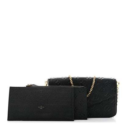 Louis Vuitton Empreinte Pochette Felicie Chain Wallet Black 3 of 11