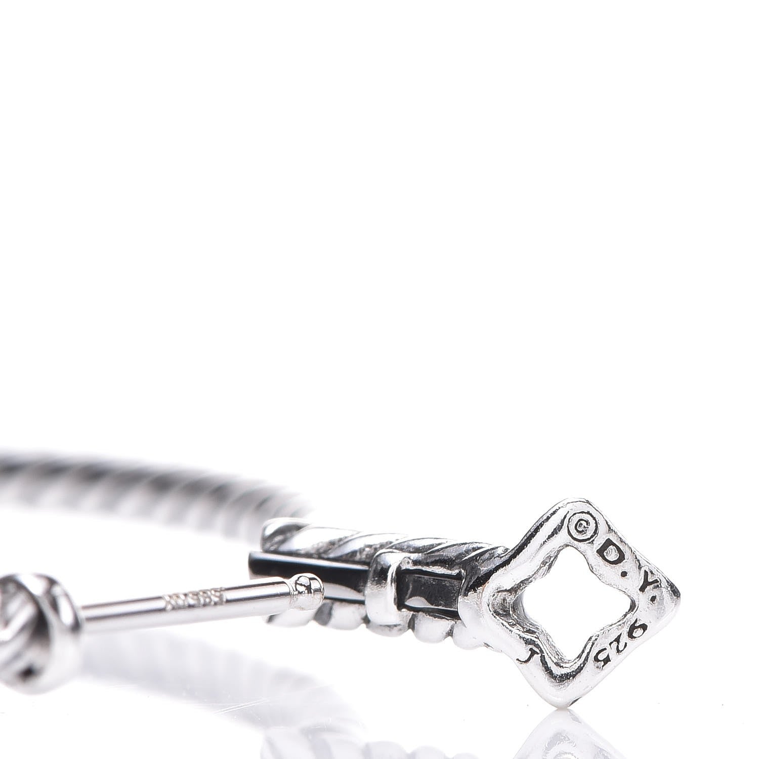 David Yurman Sterling Silver Cable Classics Extra Large Hoop Earrings 4 of 4