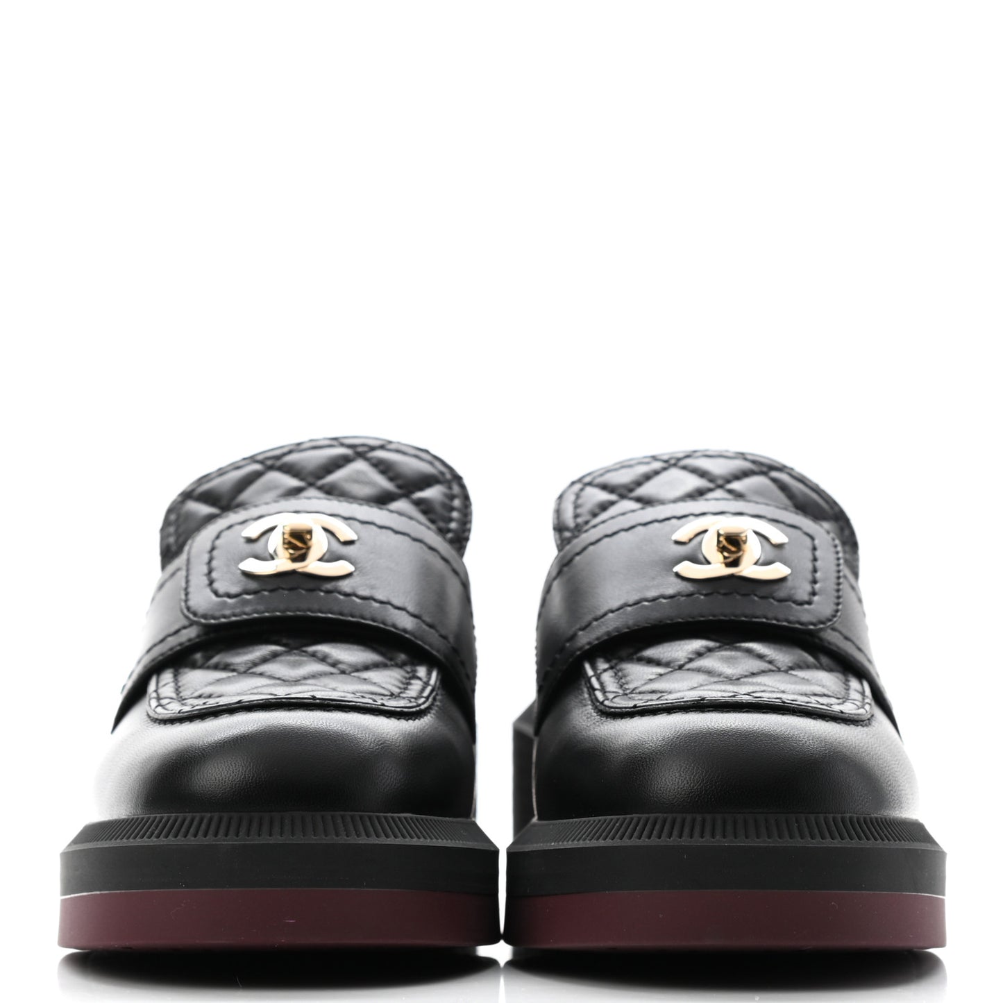 Lambskin Quilted CC Turnlock Loafers 35.5 Black