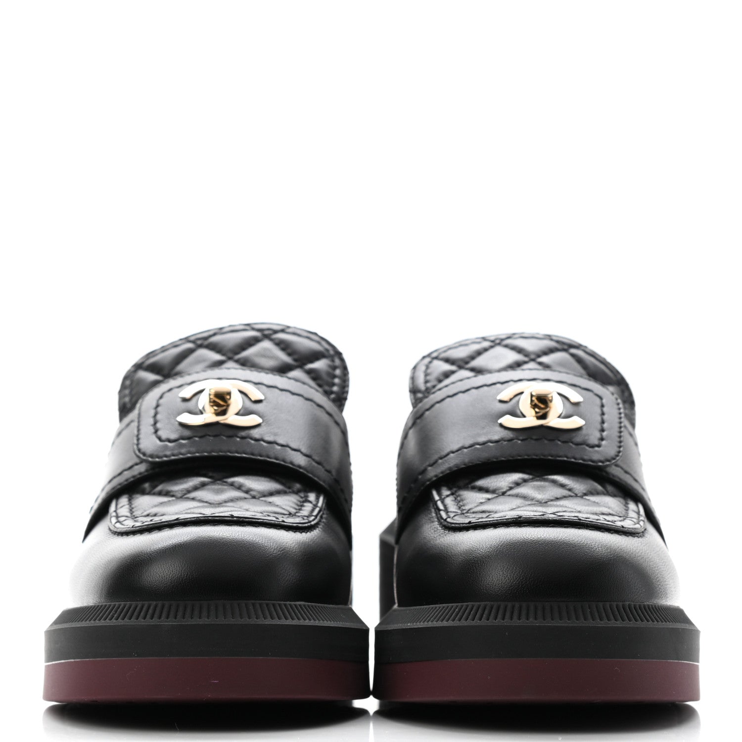 Chanel Lambskin Quilted CC Turnlock Loafers 35.5 Black 2 of 10