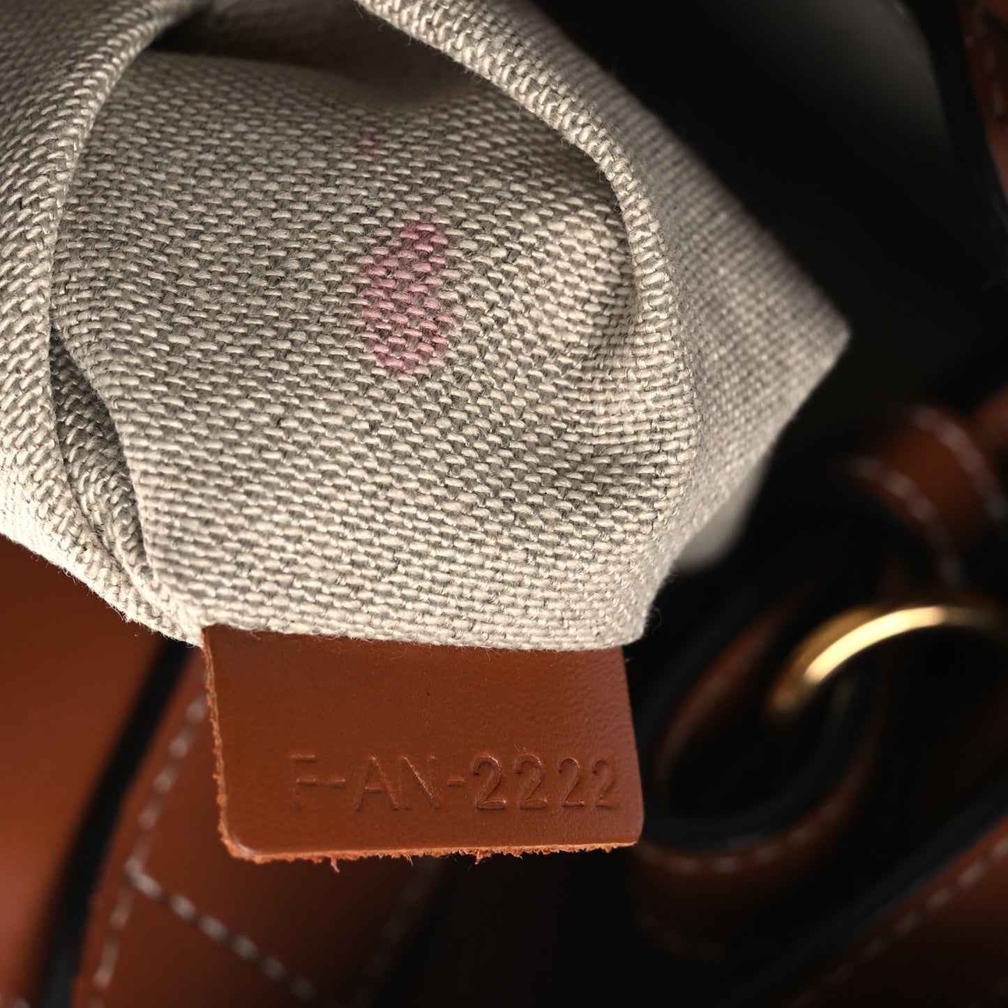 All Over Textile Calfskin Small Vertical Cabas Natural Tan Black