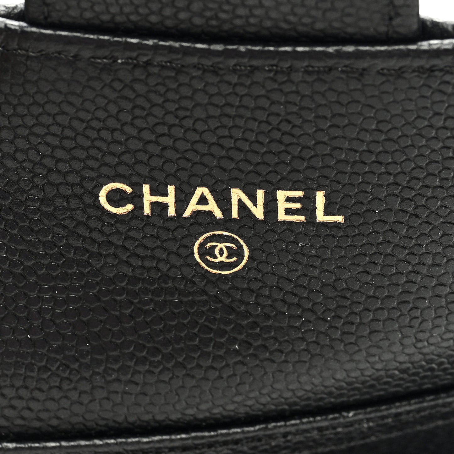 Caviar Quilted Flap Card Holder On Chain Black